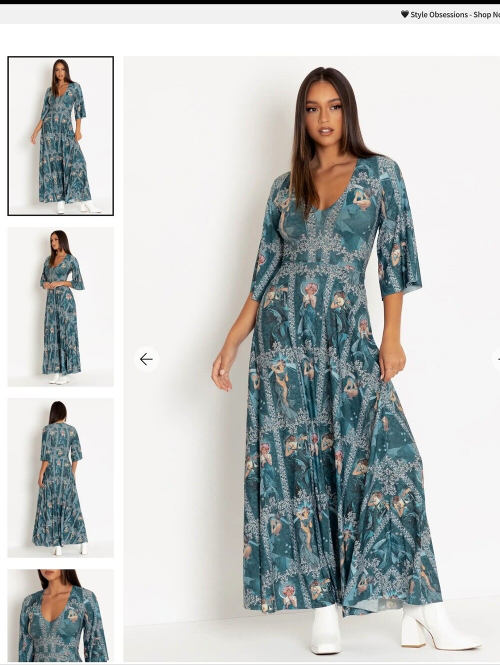 Blackmilk Mucha Moon And Stars Teal Maxi Kimono Dress NWT